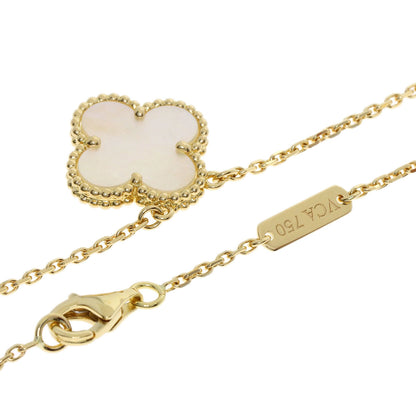 Van Cleef & Arpels Vintage Alhambra Mother of Pearl Necklace K18 Yellow Gold Ladies [Used]
