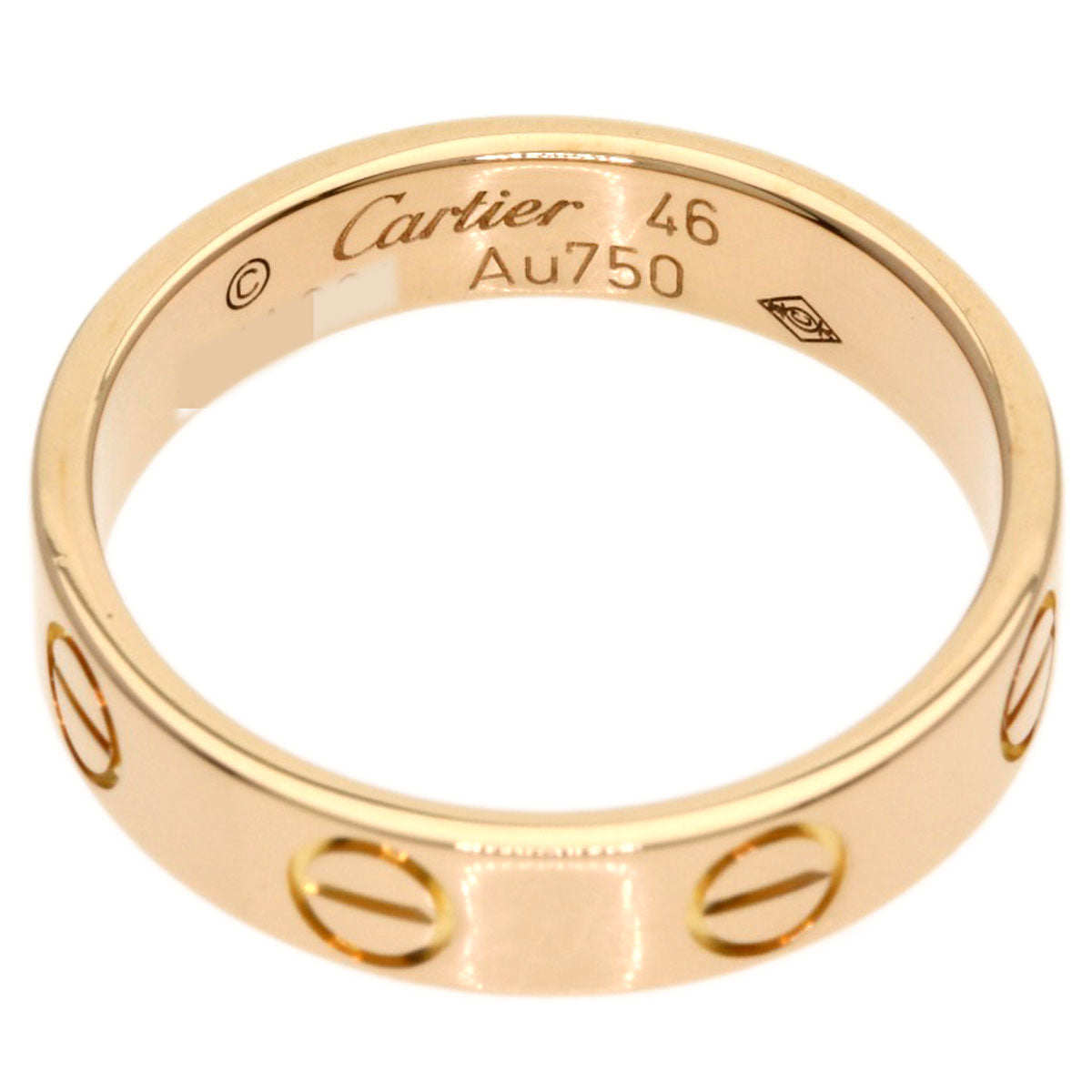 CARTIER mini love ring #46 Ring K18 Pink Gold Ladies [Used]