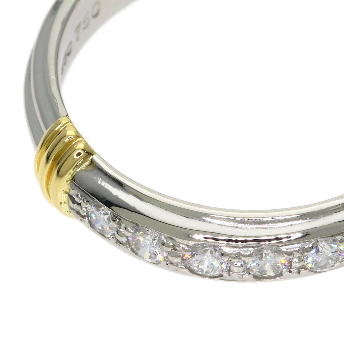 Dior 5P Diamond Two-Tone  Ring K18 Yellow Gold PT950Ladies [Used]