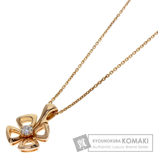 BVLGARI Fiorever 1P Diamond Necklace K18 Pink Gold Ladies [Used]
