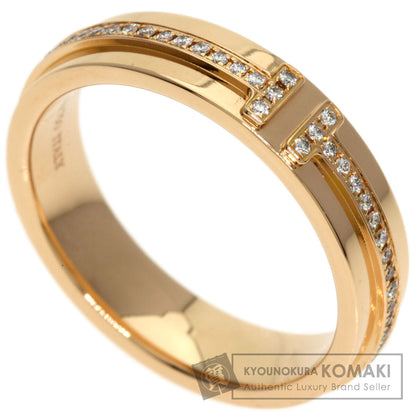 TIFFANY&Co. T Narrow Diamond Ring K18 Pink Gold Ladies [Used]