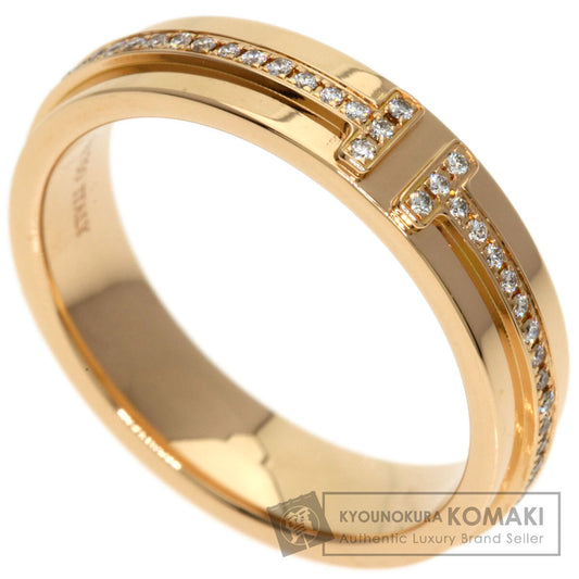 TIFFANY&Co. T Narrow Diamond Ring K18 Pink Gold Ladies [Used]