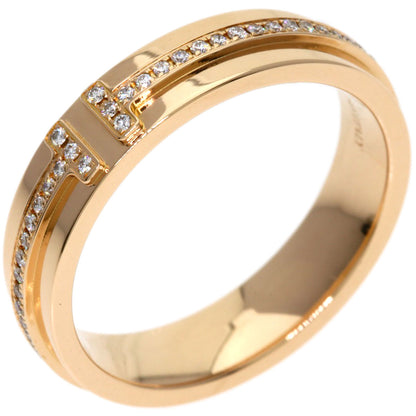 TIFFANY&Co. T Narrow Diamond Ring K18 Pink Gold Ladies [Used]