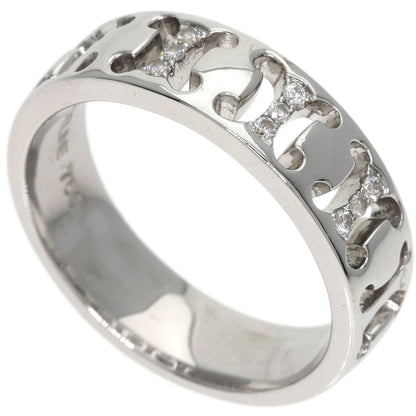 CELINE Logo diamond Ring K18 White Gold Ladies [Used]