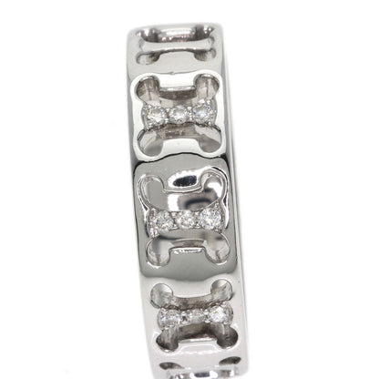 CELINE Logo diamond Ring K18 White Gold Ladies [Used]