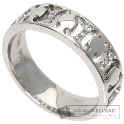 CELINE Logo diamond Ring K18 White Gold Ladies [Used]