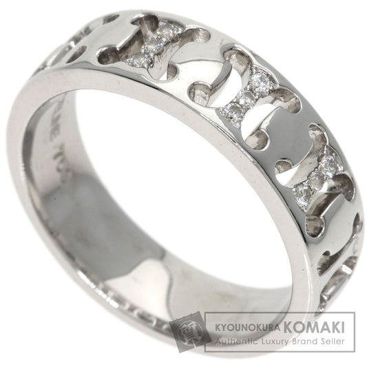 CELINE Logo diamond Ring K18 White Gold Ladies [Used]