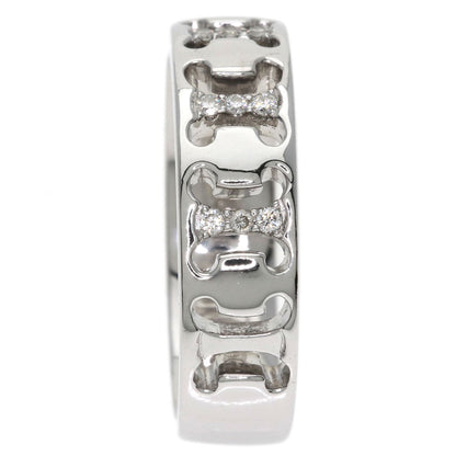 CELINE Logo diamond Ring K18 White Gold Ladies [Used]