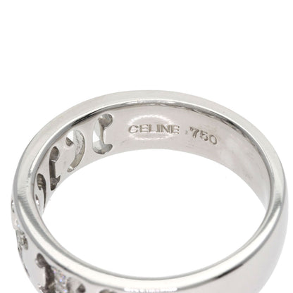 CELINE Logo diamond Ring K18 White Gold Ladies [Used]