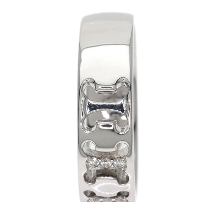 CELINE Logo diamond Ring K18 White Gold Ladies [Used]