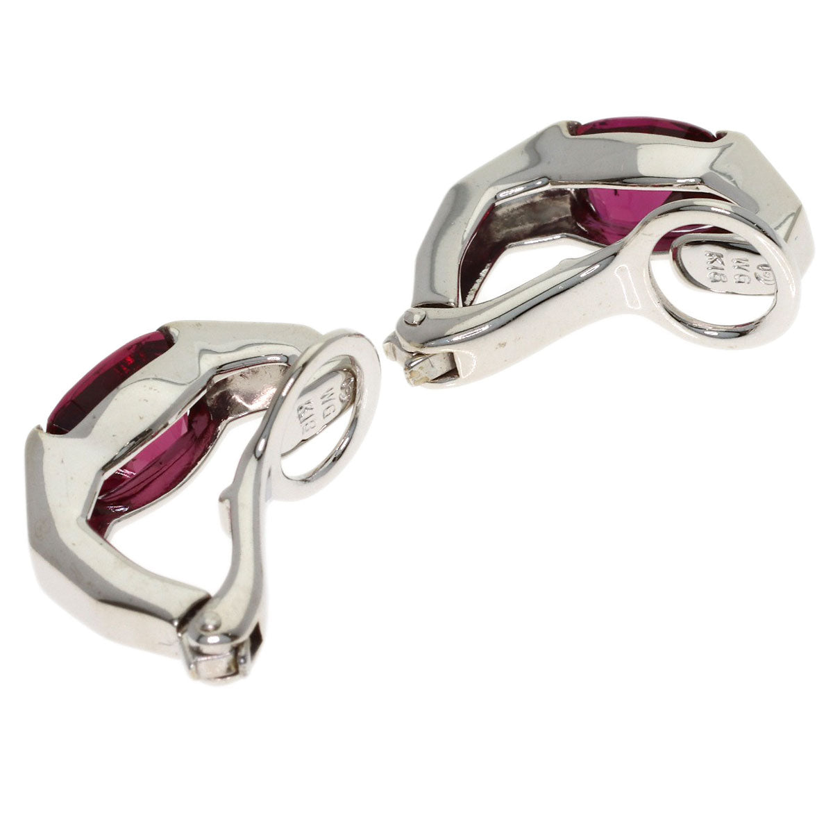 TASAKI Diamond Garnet Ring & Earring Set (2 pieces) Ring K18 White Gold Ladies [Used]