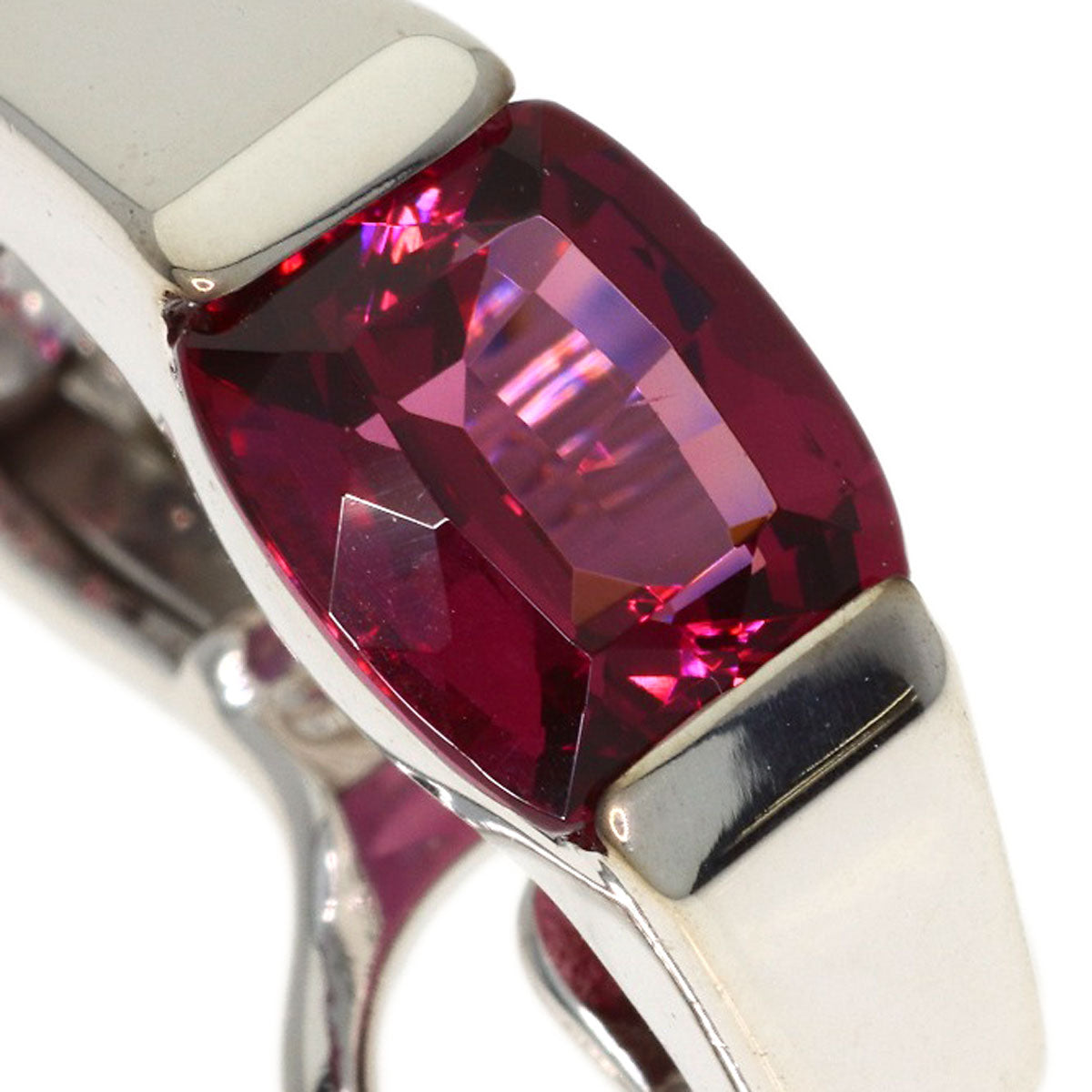 TASAKI Diamond Garnet Ring & Earring Set (2 pieces) Ring K18 White Gold Ladies [Used]