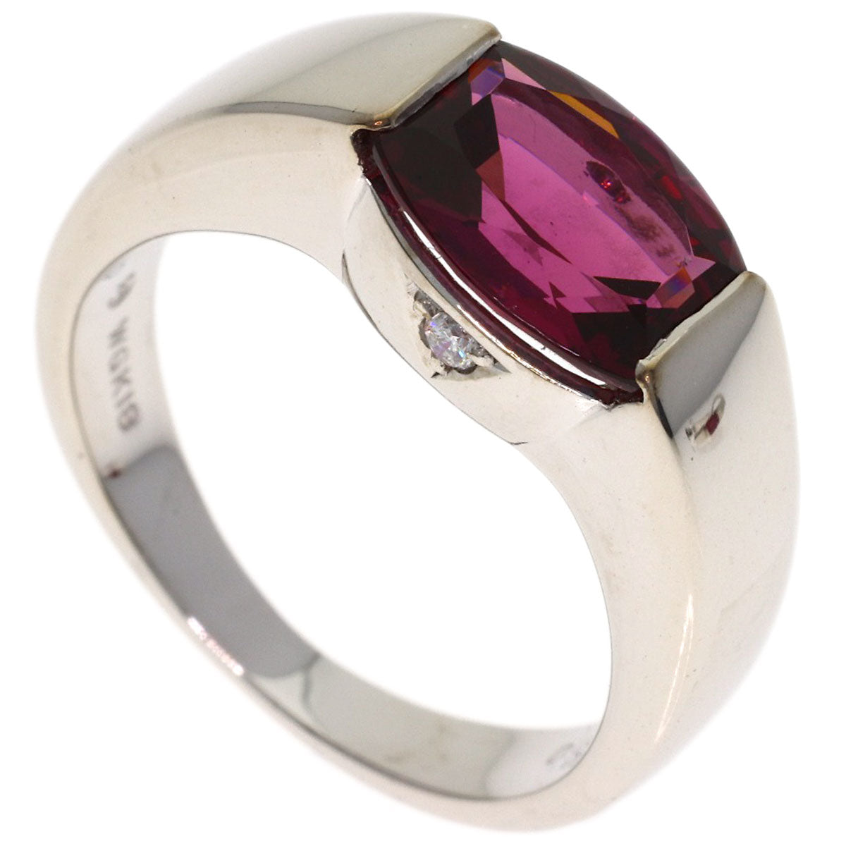TASAKI Diamond Garnet Ring & Earring Set (2 pieces) Ring K18 White Gold Ladies [Used]
