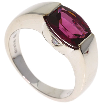 TASAKI Diamond Garnet Ring & Earring Set (2 pieces) Ring K18 White Gold Ladies [Used]