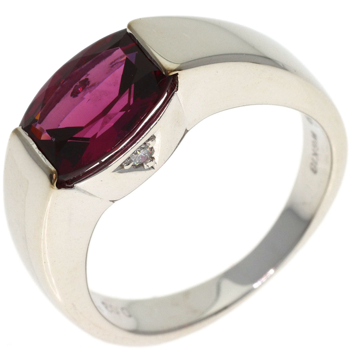 TASAKI Diamond Garnet Ring & Earring Set (2 pieces) Ring K18 White Gold Ladies [Used]