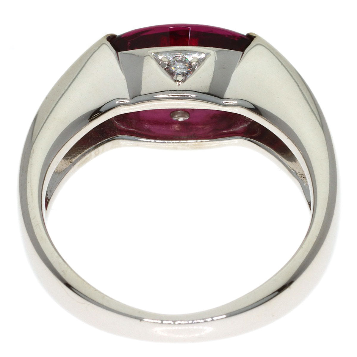 TASAKI Diamond Garnet Ring & Earring Set (2 pieces) Ring K18 White Gold Ladies [Used]