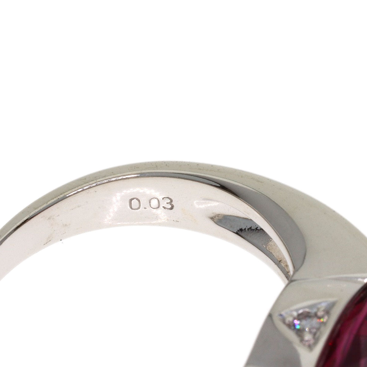 TASAKI Diamond Garnet Ring & Earring Set (2 pieces) Ring K18 White Gold Ladies [Used]