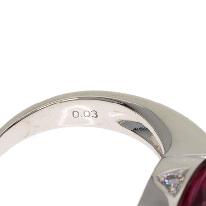 TASAKI Diamond Garnet Ring & Earring Set (2 pieces) Ring K18 White Gold Ladies [Used]