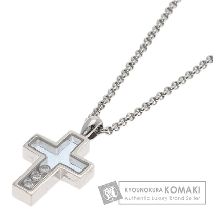 Chopard Happy diamond cross Necklace K18 White Gold Ladies [Used]