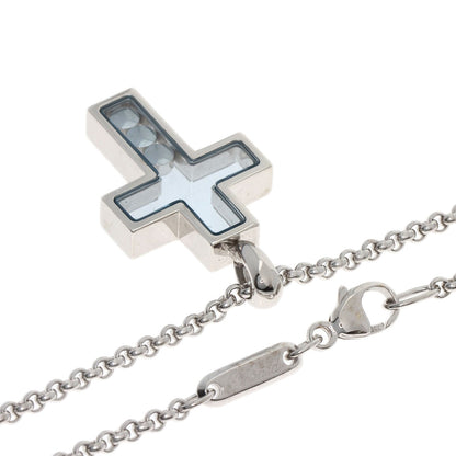 Chopard Happy diamond cross Necklace K18 White Gold Ladies [Used]