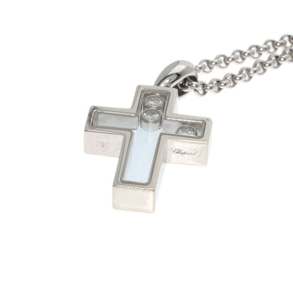 Chopard Happy diamond cross Necklace K18 White Gold Ladies [Used]