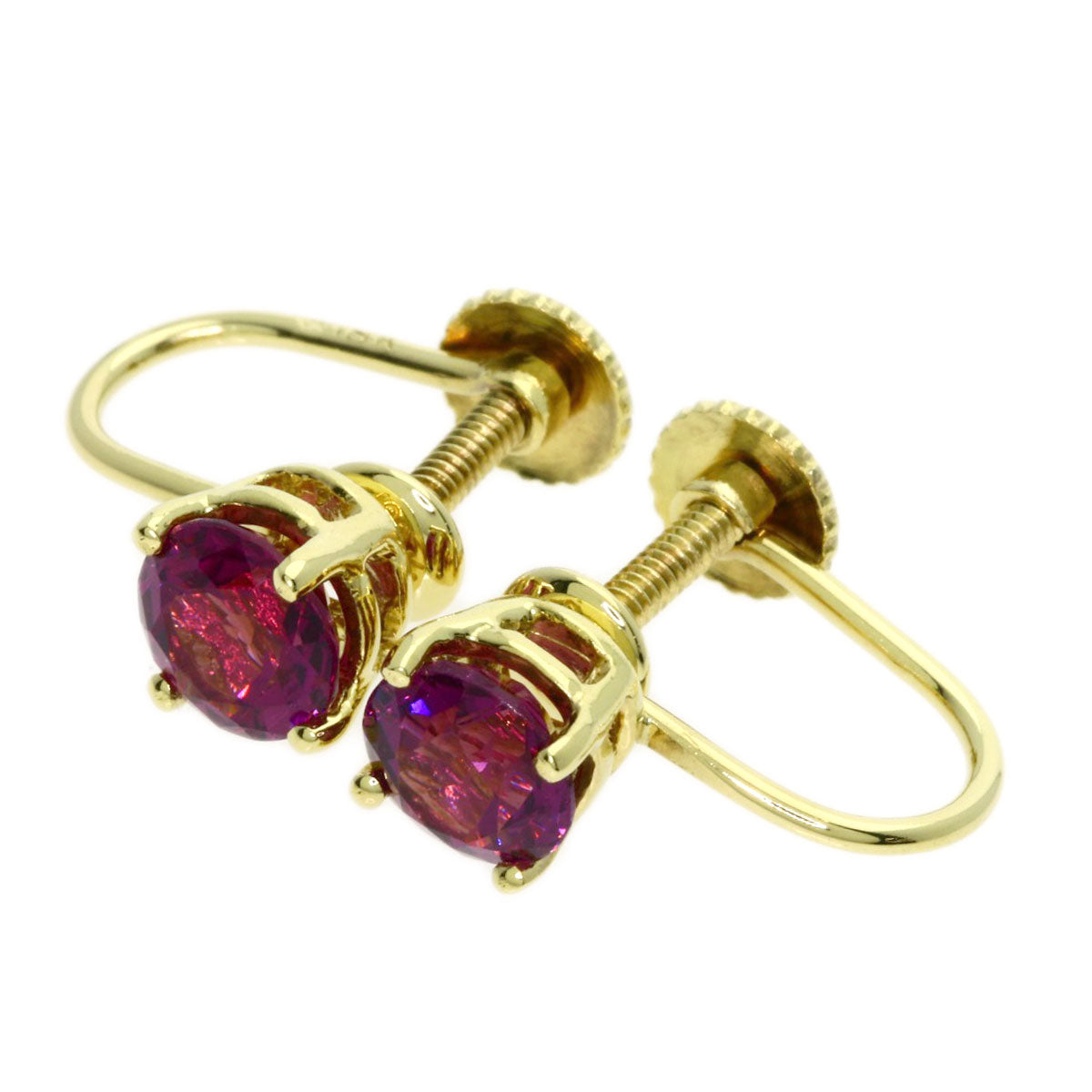TIFFANY&Co. Garnet Earring K18 Yellow Gold Ladies [Used]