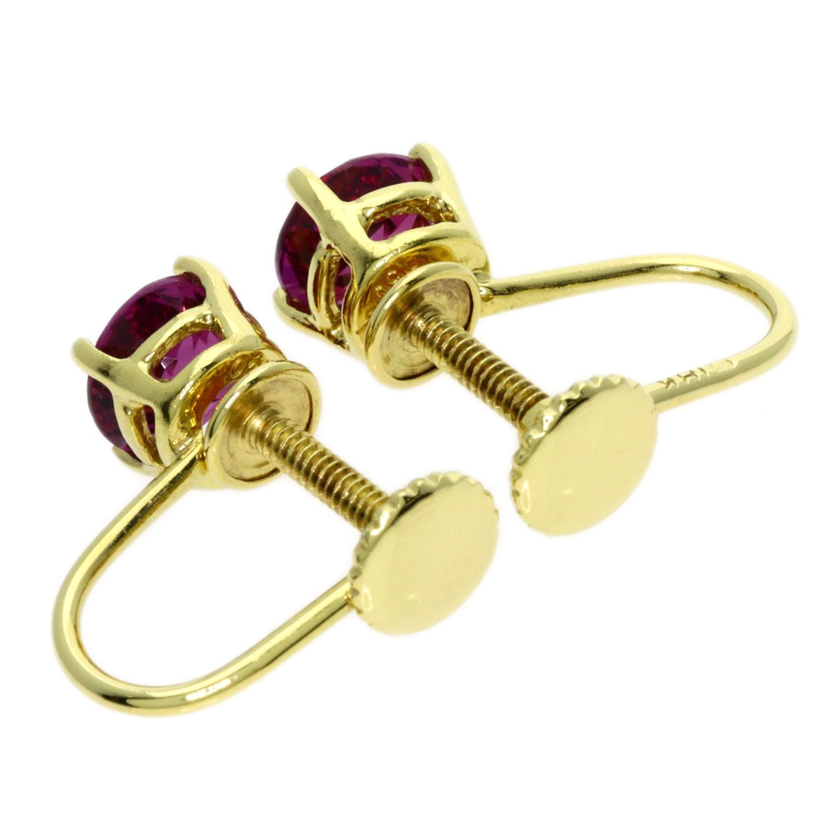 TIFFANY&Co. Garnet Earring K18 Yellow Gold Ladies [Used]