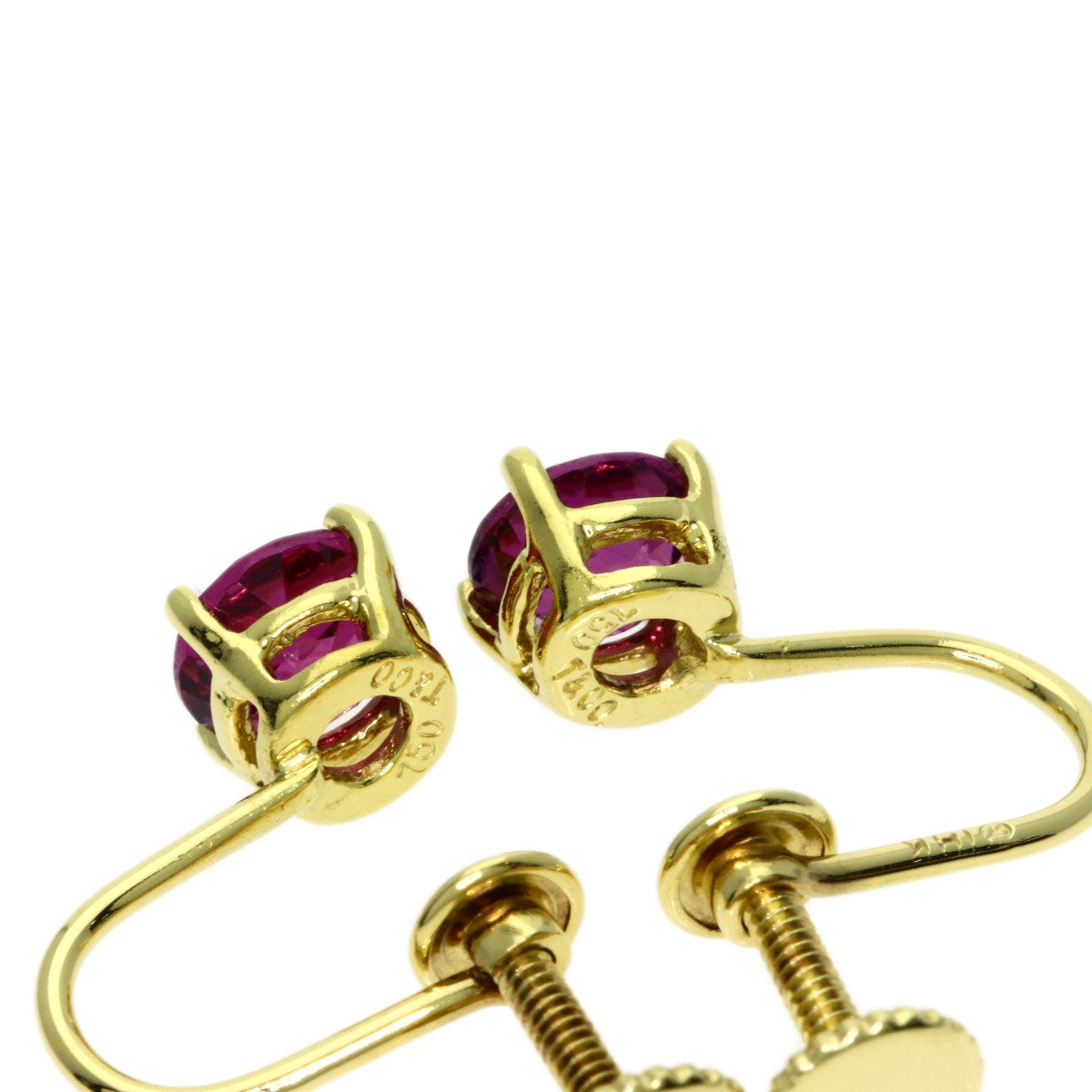 TIFFANY&Co. Garnet Earring K18 Yellow Gold Ladies [Used]