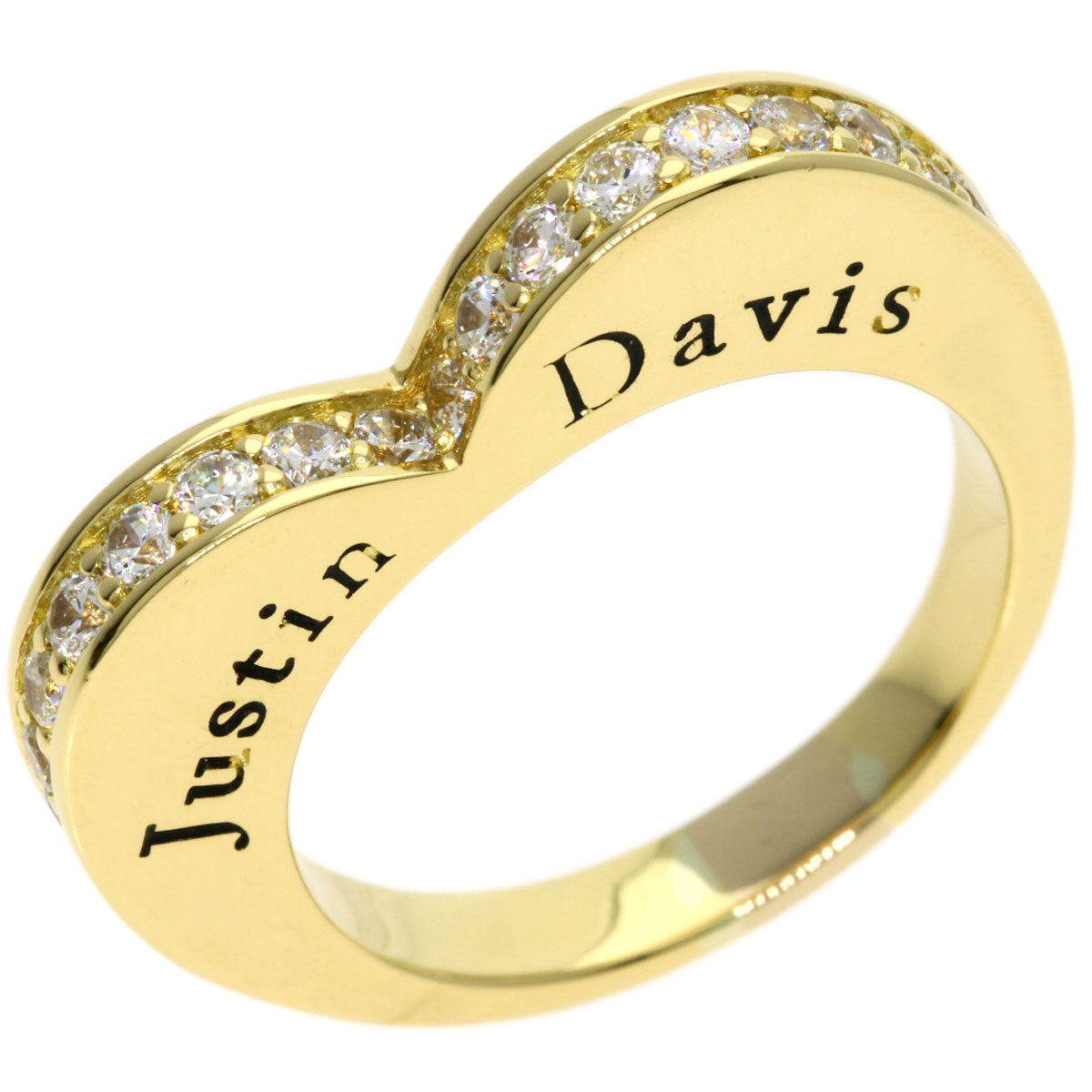 Justin Davis Heart Diamond Ring K18 Yellow Gold Ladies [Used]