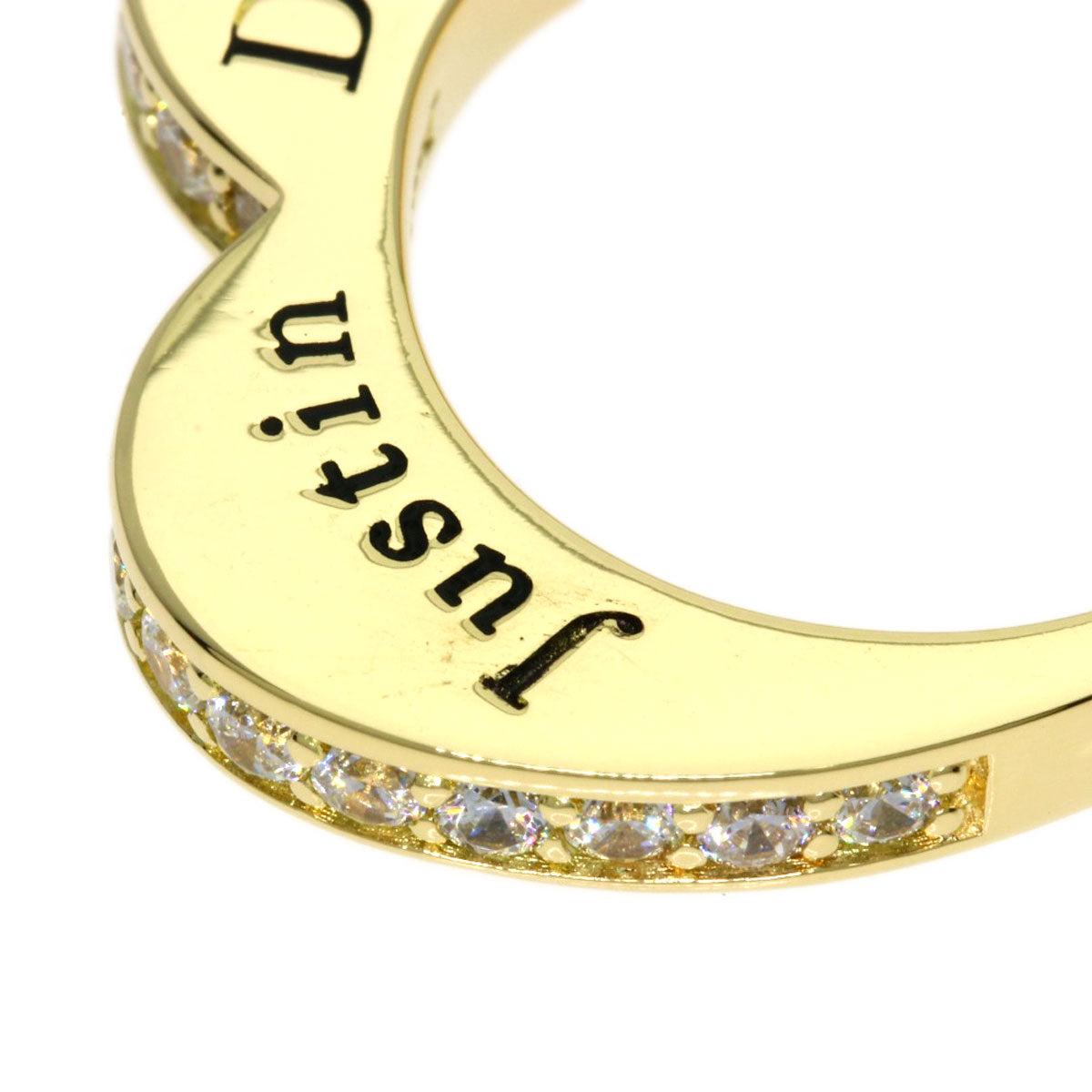 Justin Davis Heart Diamond Ring K18 Yellow Gold Ladies [Used]