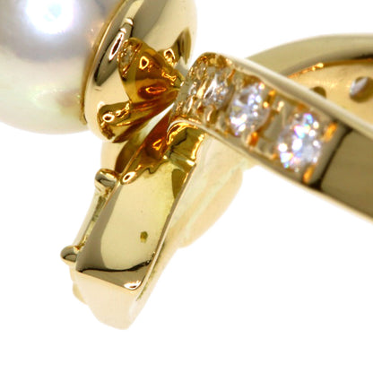 CELINE Pearl Pearl Diamond Ring K18 Yellow Gold Ladies [Used]