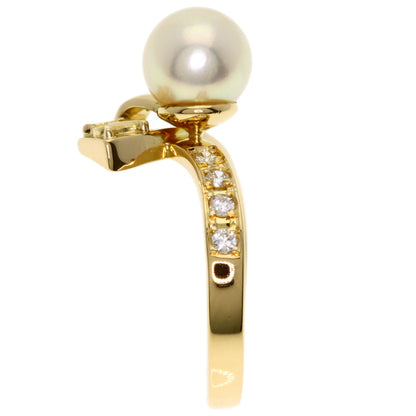CELINE Pearl Pearl Diamond Ring K18 Yellow Gold Ladies [Used]