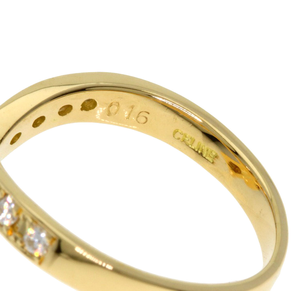 CELINE Pearl Pearl Diamond Ring K18 Yellow Gold Ladies [Used]