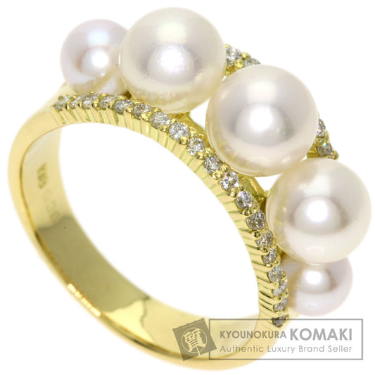 0.38ct Pearl Pearl Diamond Ring K18 Yellow Gold 7.8g　Ladies