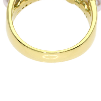 0.38ct Pearl Pearl Diamond Ring K18 Yellow Gold 7.8g　Ladies