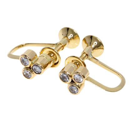 TASAKI 3P Diamond Earring K14 Yellow Gold Ladies [Used]