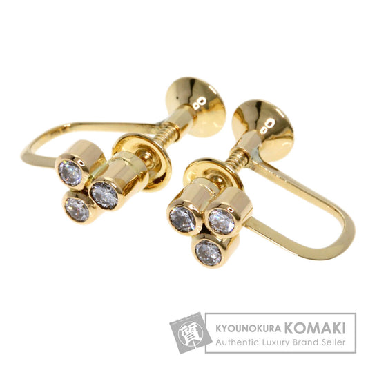 TASAKI 3P Diamond Earring K14 Yellow Gold Ladies [Used]