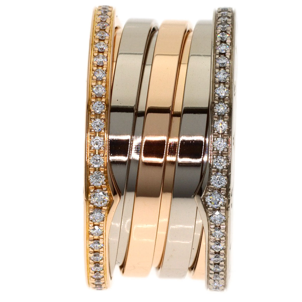 BVLGARI Perfect Mistake Diamond 4-band #54 Ring K18 Yellow Gold K18 White GoldLadies [Used]