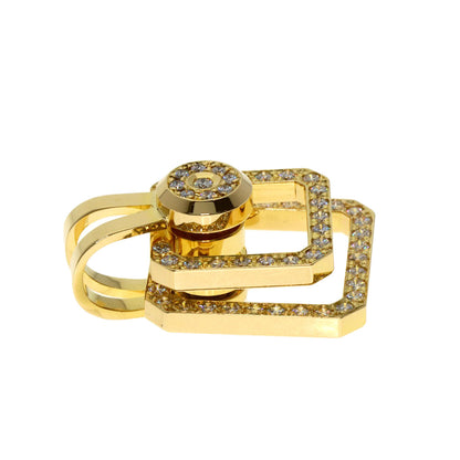 WALTHAM swing diamond Pendant top K18 Yellow Gold Ladies [Used]