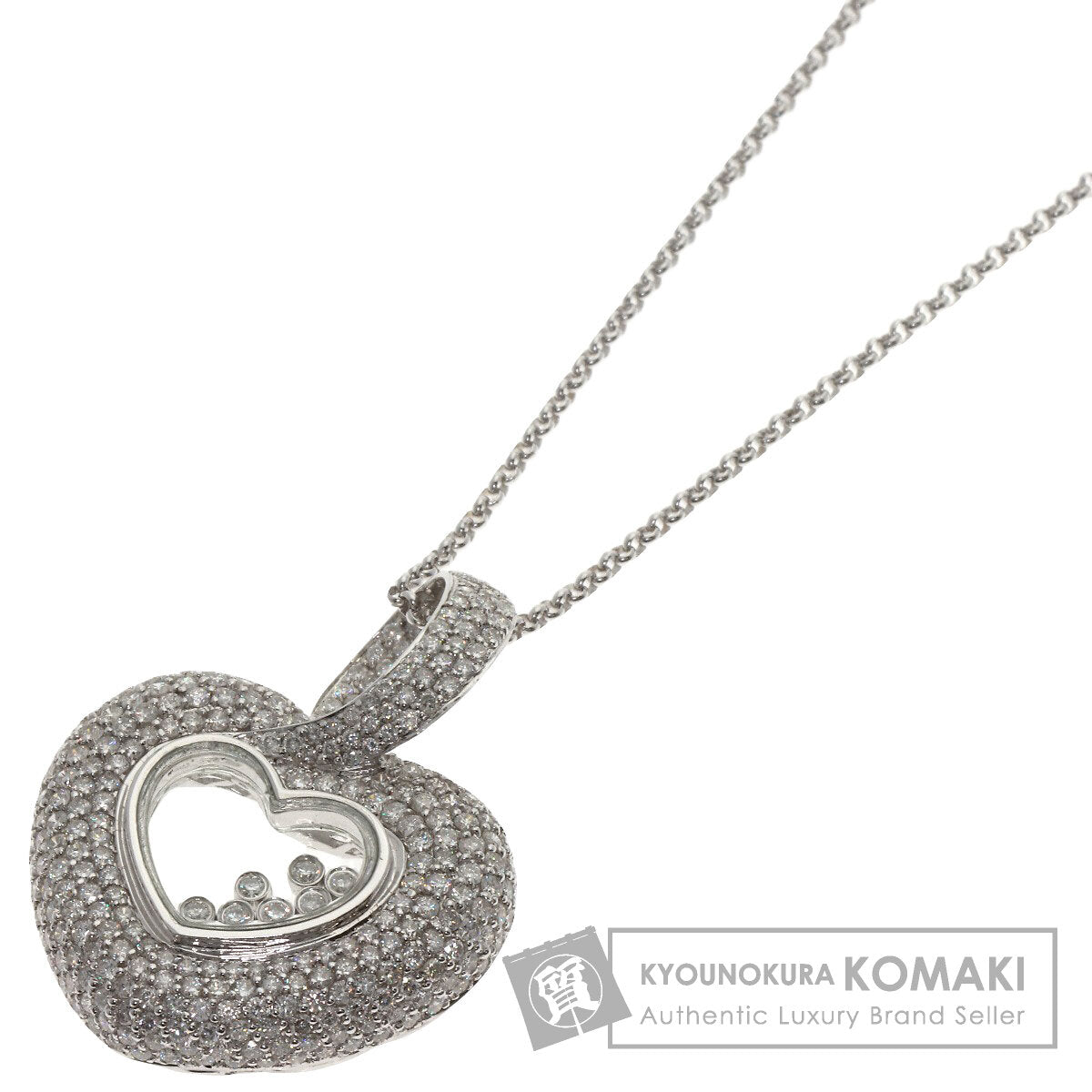 5.01ct Heart Diamond Necklace K18 White Gold 21.7g　Ladies