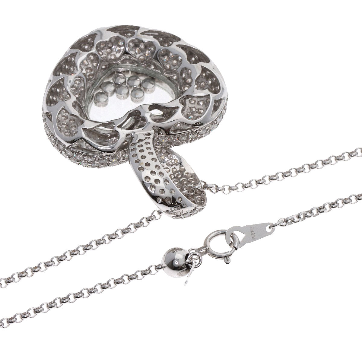 5.01ct Heart Diamond Necklace K18 White Gold 21.7g　Ladies