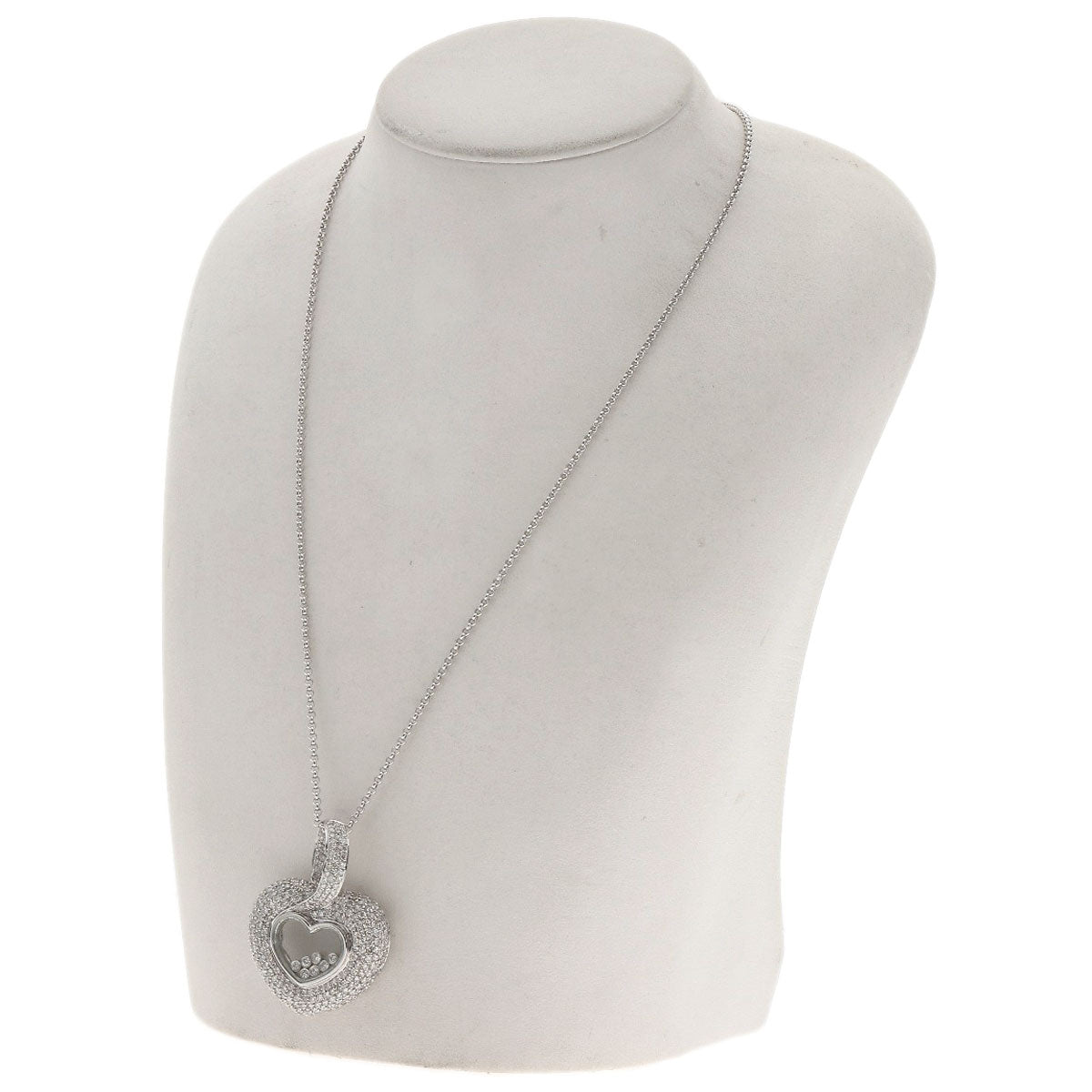 5.01ct Heart Diamond Necklace K18 White Gold 21.7g　Ladies