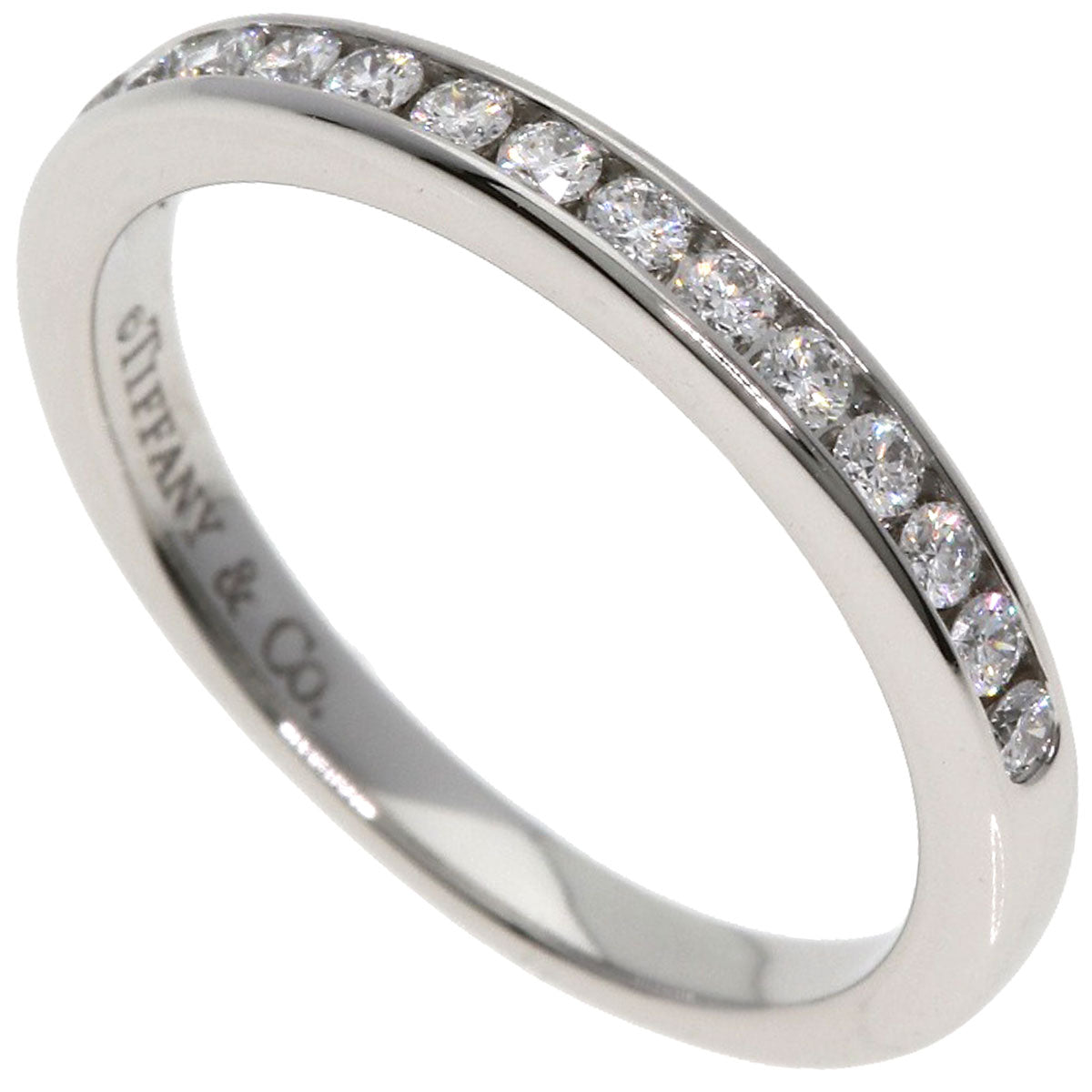 TIFFANY&Co. Half eternity Diamond Ring Platinum PT950 Ladies [Used]