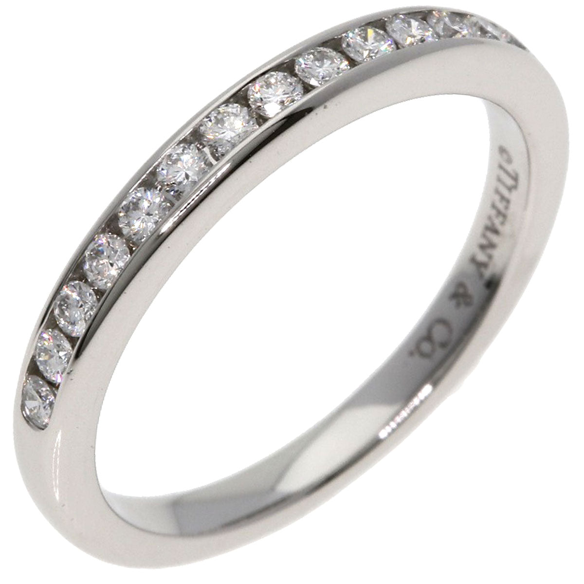 TIFFANY&Co. Half eternity Diamond Ring Platinum PT950 Ladies [Used]