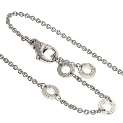 BVLGARI Double logo 1P Diamond Necklace K18 White Gold Ladies [Used]