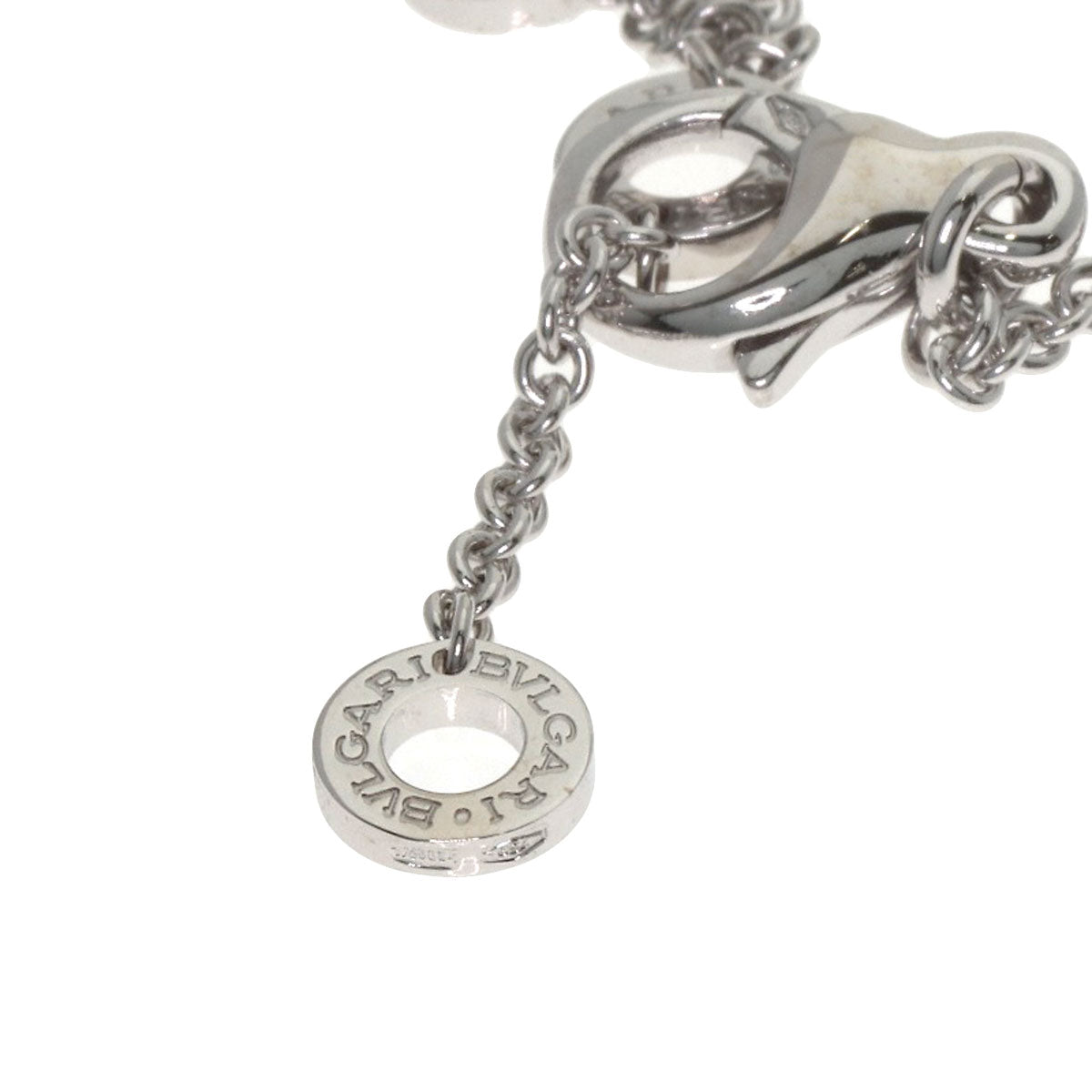 BVLGARI Double logo 1P Diamond Necklace K18 White Gold Ladies [Used]