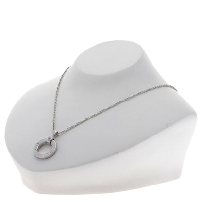 BVLGARI Double logo 1P Diamond Necklace K18 White Gold Ladies [Used]