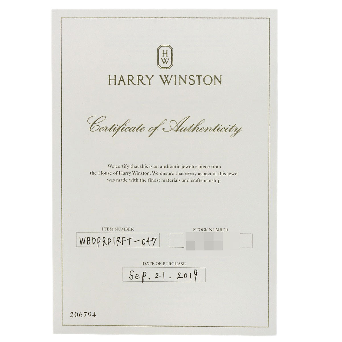 HARRY WINSTON Trist One Row Band Ring Diamond Ring Platinum PT950 Ladies [Used]