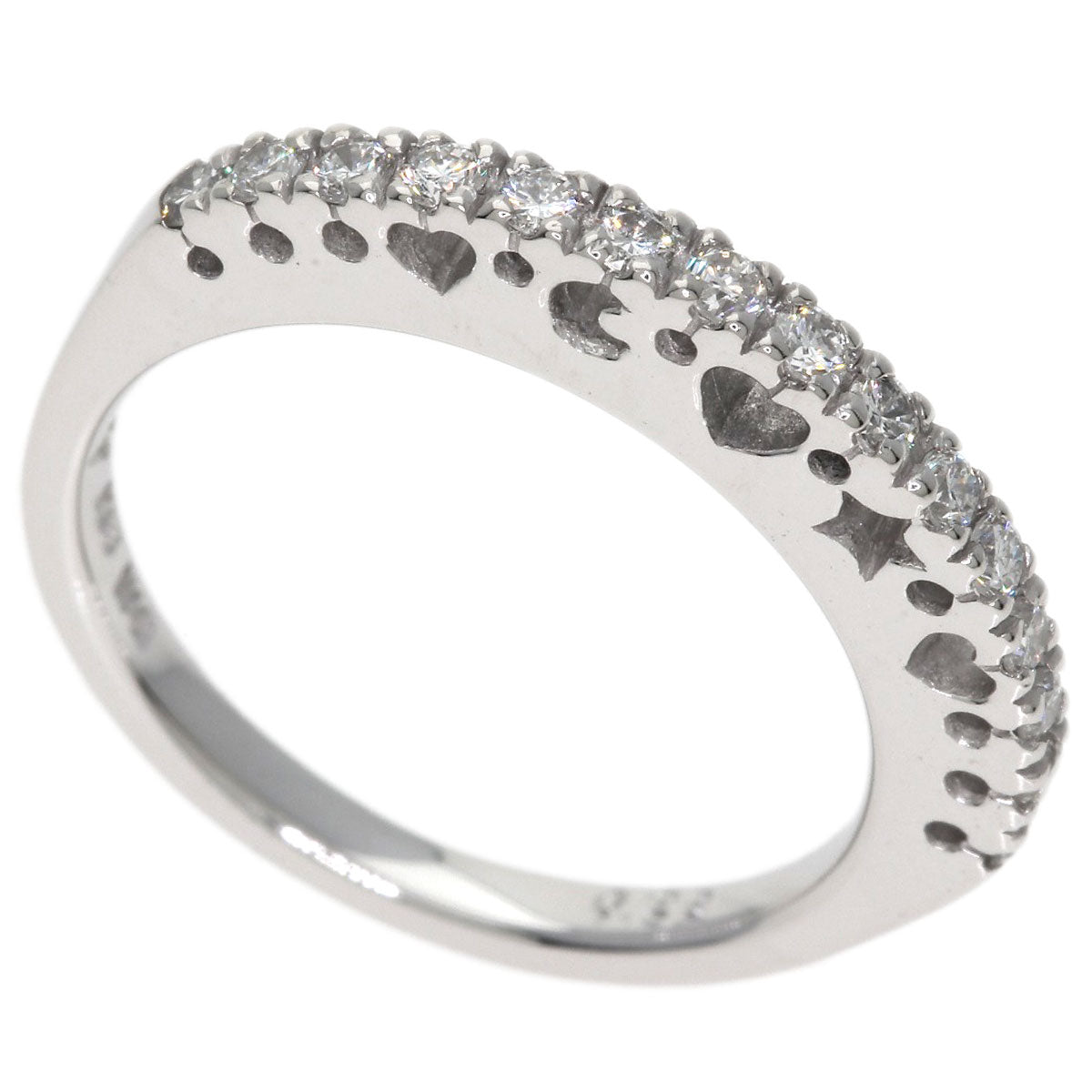 Ponte Vecchio Half Eternity Diamond Ring K18 White Gold Ladies [Used]
