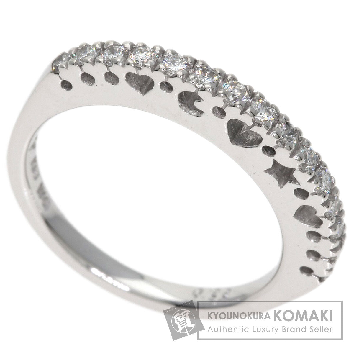 Ponte Vecchio Half Eternity Diamond Ring K18 White Gold Ladies [Used]